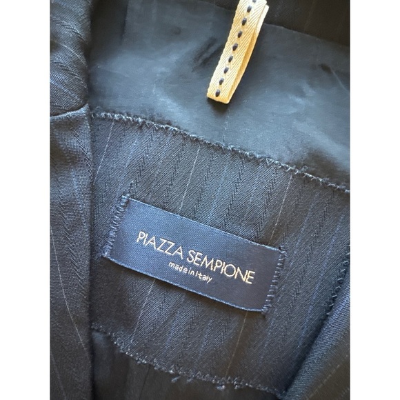 Piazza Sempione Juliette Pinstripe Blazer Navy Blue Size 44 - Picture 3 of 6